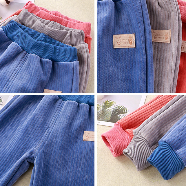 【12M-7Y】Kids Casual Fleece Thick Pants 【12M-7Y】Kids Casual Fleece Thick Pants