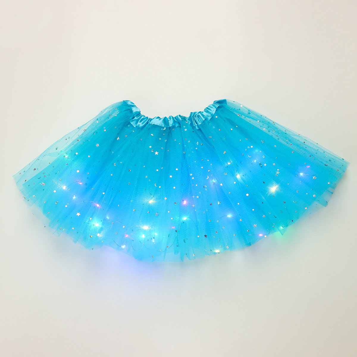 【18M-7Y】Girl LED Glowing Mesh Skirt 【18M-7Y】Girl LED Glowing Mesh Skirt