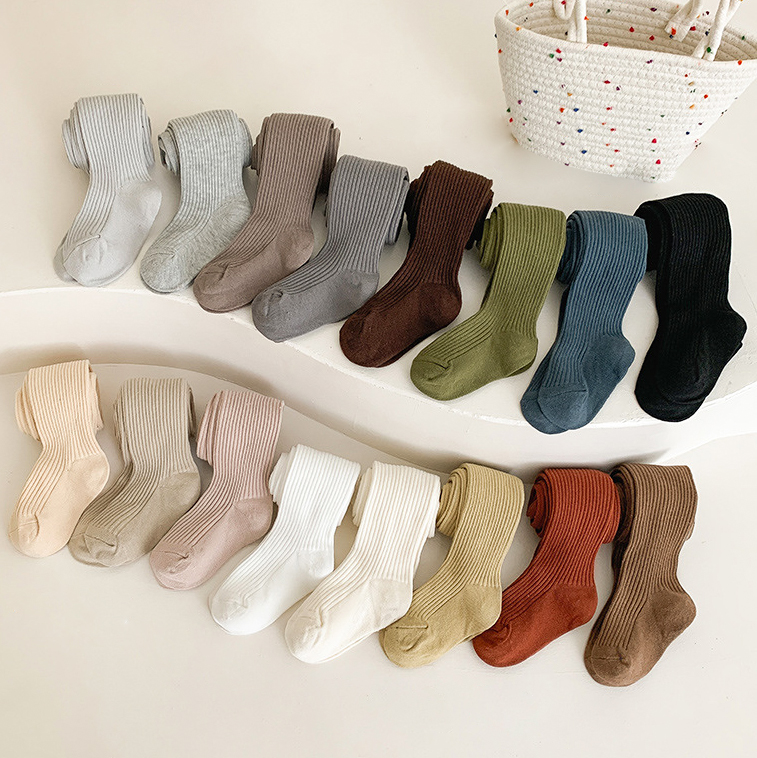 【18M-8Y】Girls Fashionable Solid Color Cotton Comfortable Pantyhose 【18M-8Y】Girls Fashionable Solid Color Cotton Comfortable Pantyhose