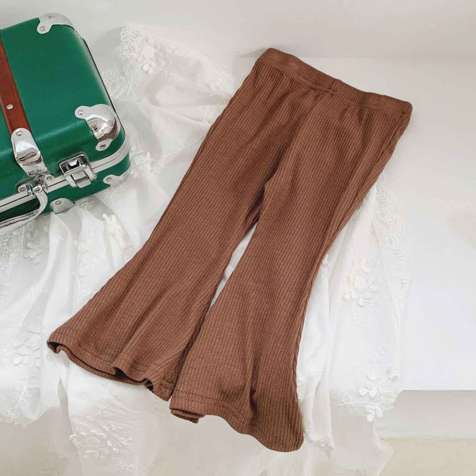 【18M-10Y】Girls Fashionable Solid Color Flared Pants 【18M-10Y】Girls Fashionable Solid Color Flared Pants