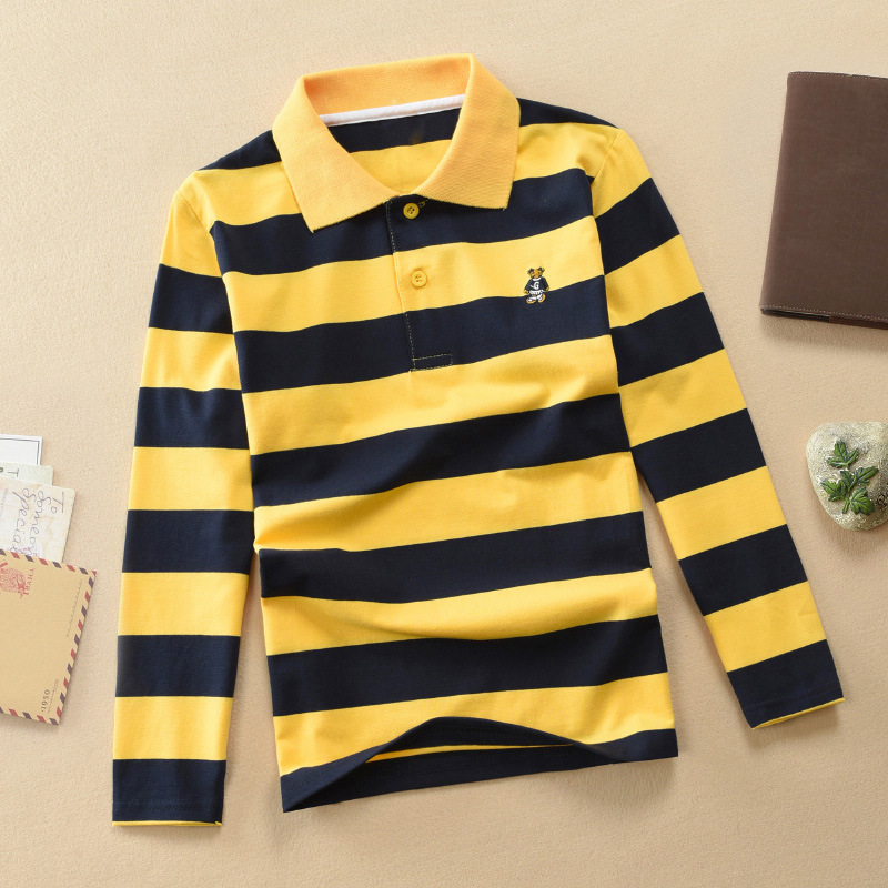 【18M-12Y】Boys Casual Striped Cotton Fabric Long Sleeve Polo Shirt 【18M-12Y】Boys Casual Striped Cotton Fabric Long Sleeve Polo Shirt