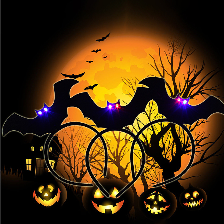 Kids Halloween LED Luminous Bat Hair Band Kids Halloween LED Luminous Bat Hair Band