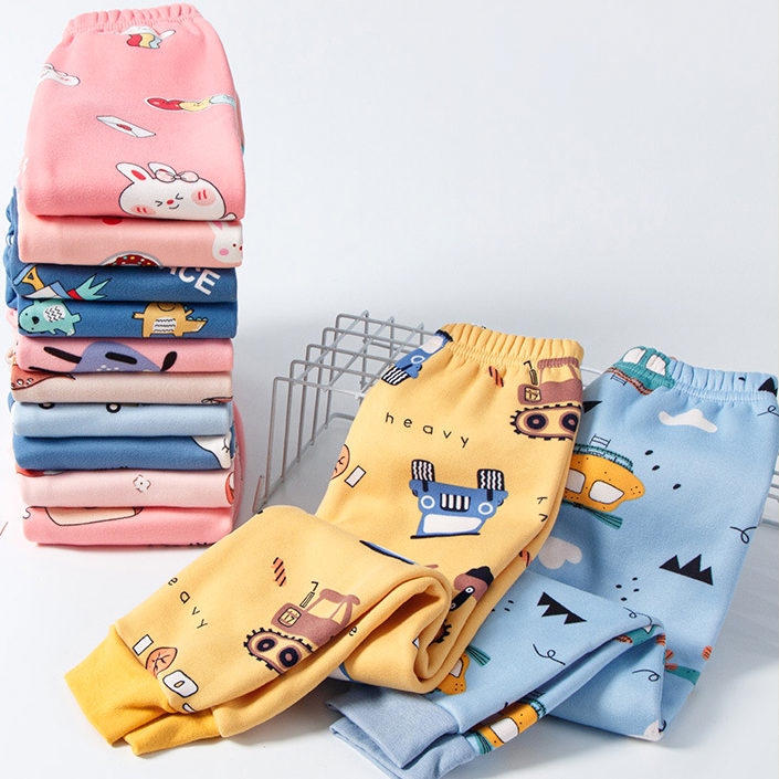 【18M-13Y】Kids Casual Cartoon Print Fleece Pants 【18M-13Y】Kids Casual Cartoon Print Fleece Pants