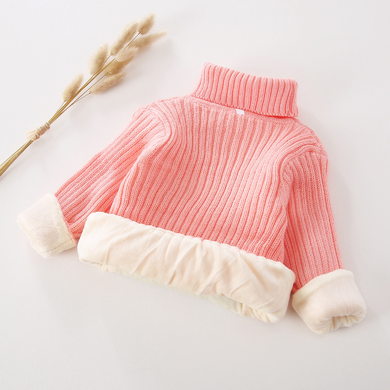 【18M-9Y】Kids Fashion Bear Pattern High Quality Fleece Thickened Funnel Neck Sweater - 9108 【18M-9Y】Kids Fashion Bear Pattern High Quality Fleece Thickened Funnel Neck Sweater - 9108