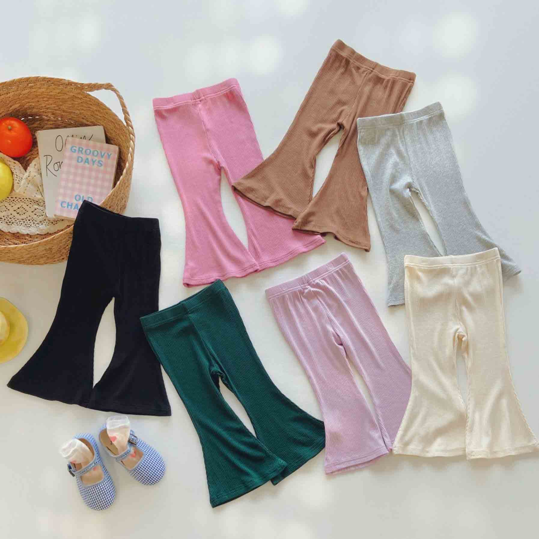 【18M-10Y】Girls Fashionable Solid Color Flared Pants 【18M-10Y】Girls Fashionable Solid Color Flared Pants