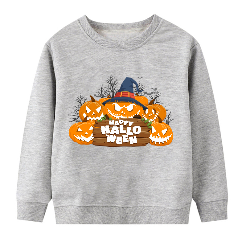 【2Y-9Y】Kids Luminous Halloween Pumpkin Print Round Neck Long Sleeve Sweatshirt 【2Y-9Y】Kids Luminous Halloween Pumpkin Print Round Neck Long Sleeve Sweatshirt
