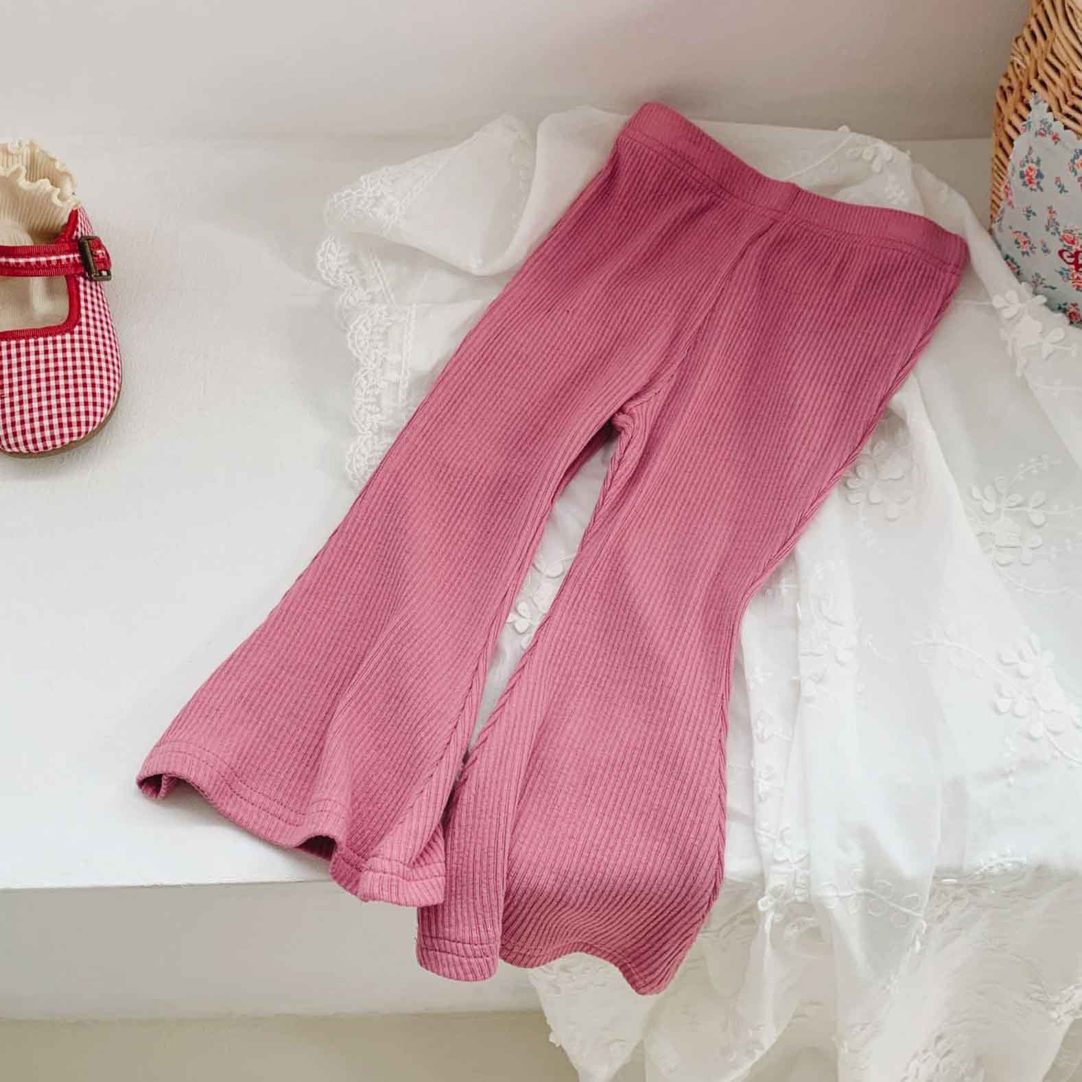 【18M-10Y】Girls Fashionable Solid Color Flared Pants 【18M-10Y】Girls Fashionable Solid Color Flared Pants