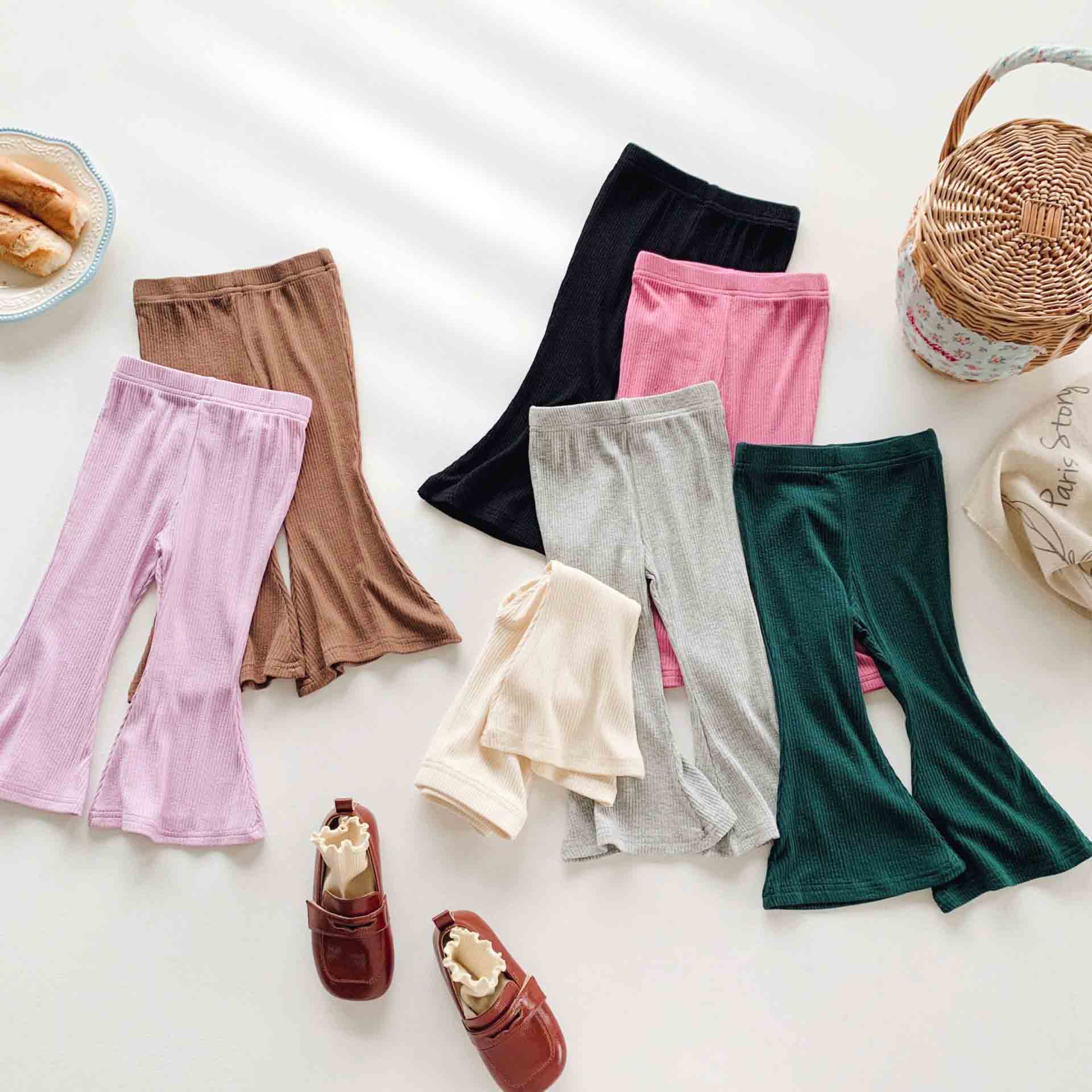 【18M-10Y】Girls Fashionable Solid Color Flared Pants 【18M-10Y】Girls Fashionable Solid Color Flared Pants
