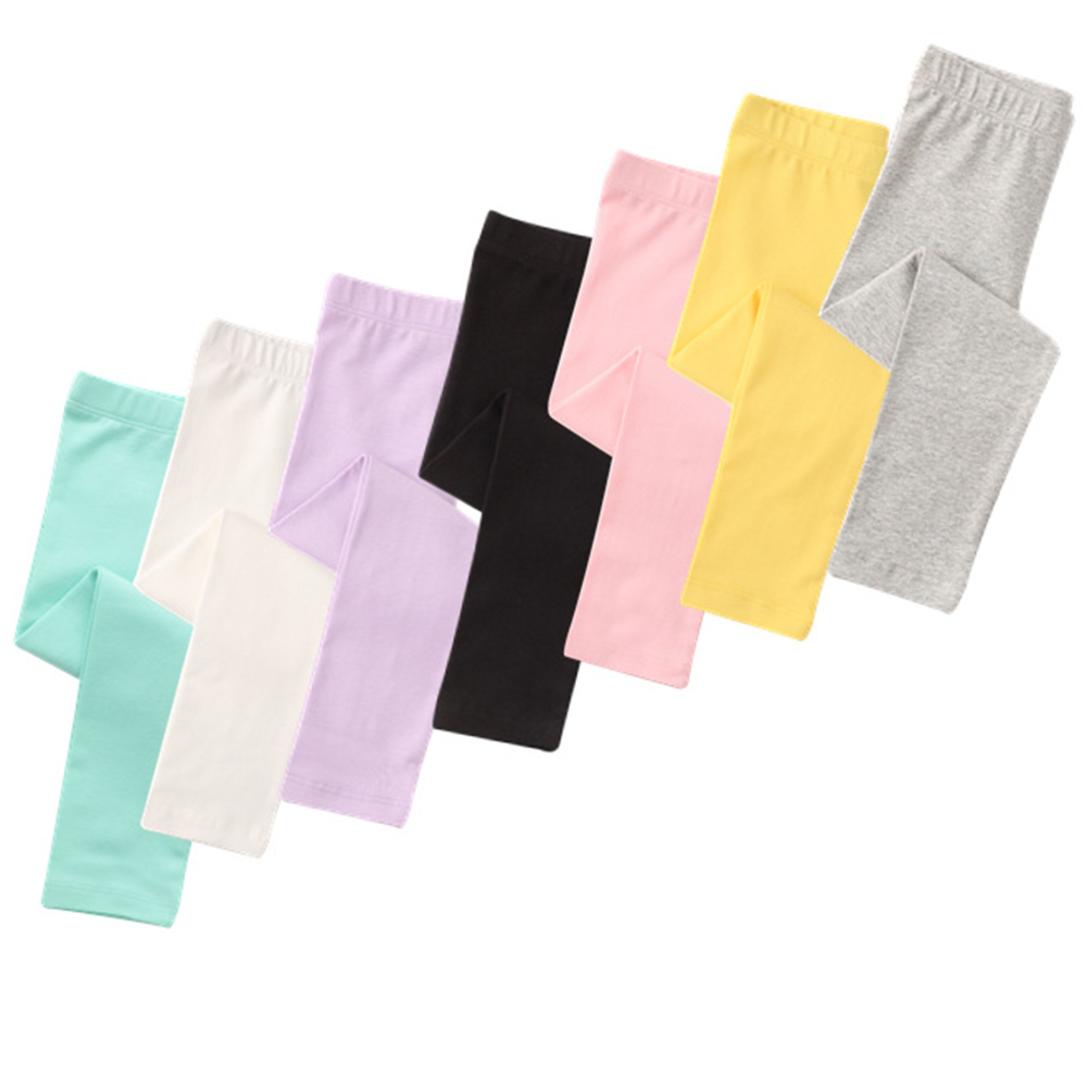 【18M-9Y】Girl Casual Solid Color Multicolor Elastic Leggings 【18M-9Y】Girl Casual Solid Color Multicolor Elastic Leggings