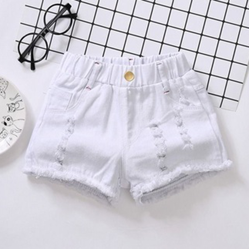 【18M-13Y】Girl Summer Casual Multicolor Ripped Washed Denim Shorts 【18M-13Y】Girl Summer Casual Multicolor Ripped Washed Denim Shorts