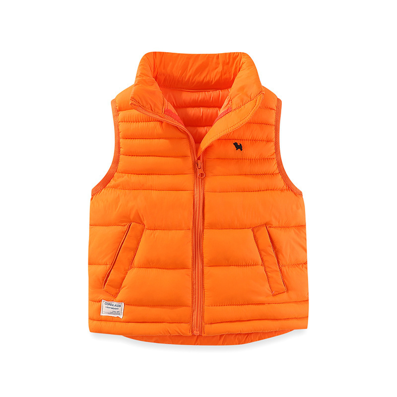 【3Y-10Y】Unisex Solid Color Quilted Cotton Keep Warm High Neck Vest Coat 【3Y-10Y】Unisex Solid Color Quilted Cotton Keep Warm High Neck Vest Coat
