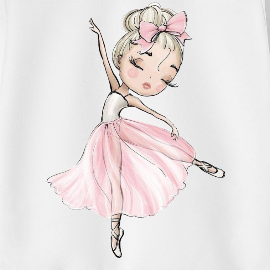 【12M-9Y】Girl Cotton Stain Resistant Ballerina Girl Print Long Sleeve Sweatshirt - 7206 【12M-9Y】Girl Cotton Stain Resistant Ballerina Girl Print Long Sleeve Sweatshirt - 7206