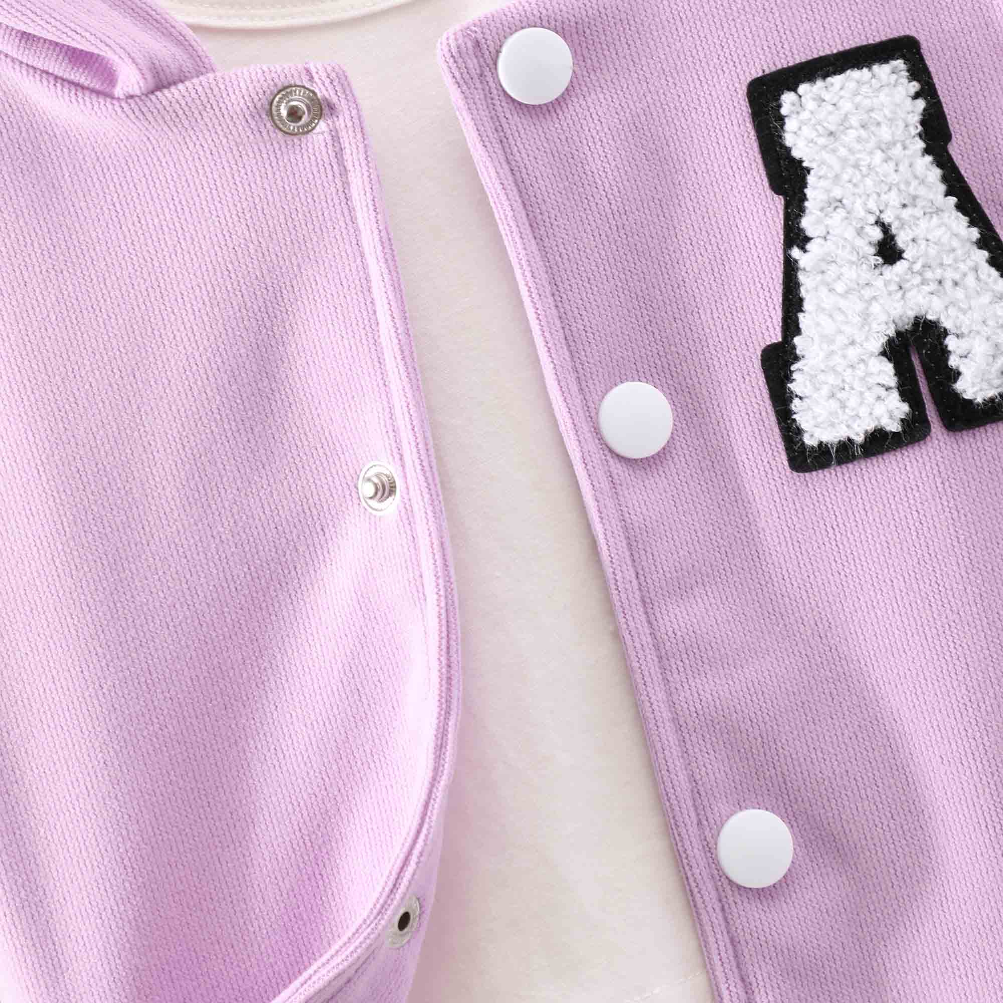 【18M-8Y】2-piece Unisex Letter Embroidered Colorblock Hooded Sports Coat And Pants Set - 34442 【18M-8Y】2-piece Unisex Letter Embroidered Colorblock Hooded Sports Coat And Pants Set - 34442
