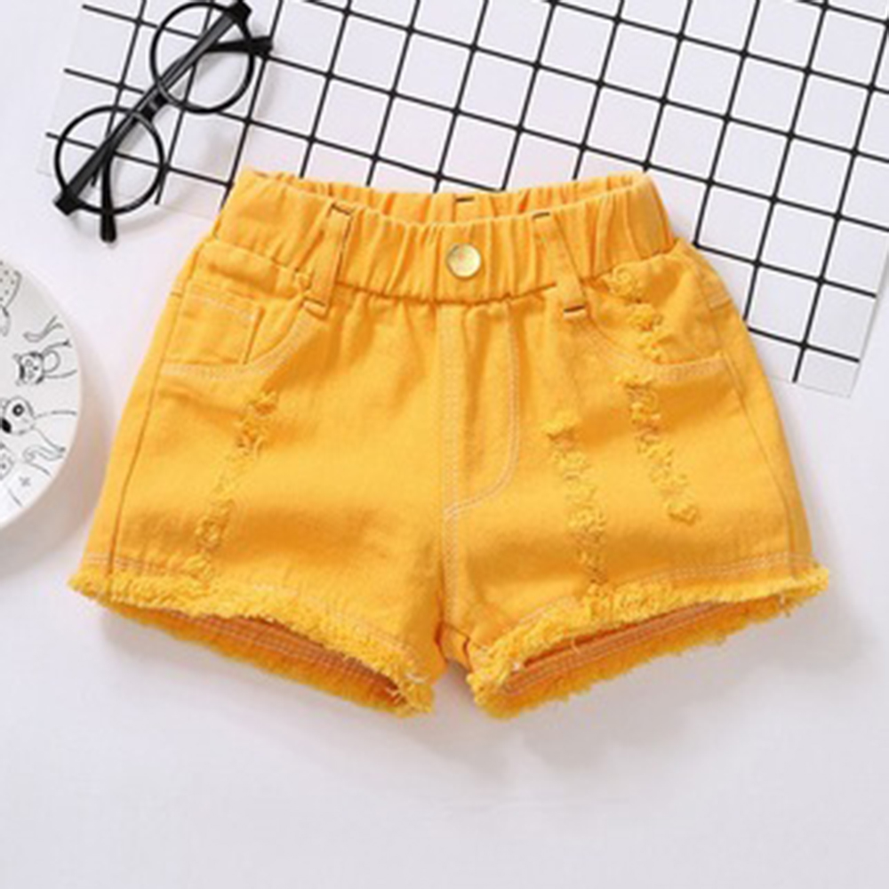 【18M-13Y】Girl Summer Casual Multicolor Ripped Washed Denim Shorts 【18M-13Y】Girl Summer Casual Multicolor Ripped Washed Denim Shorts