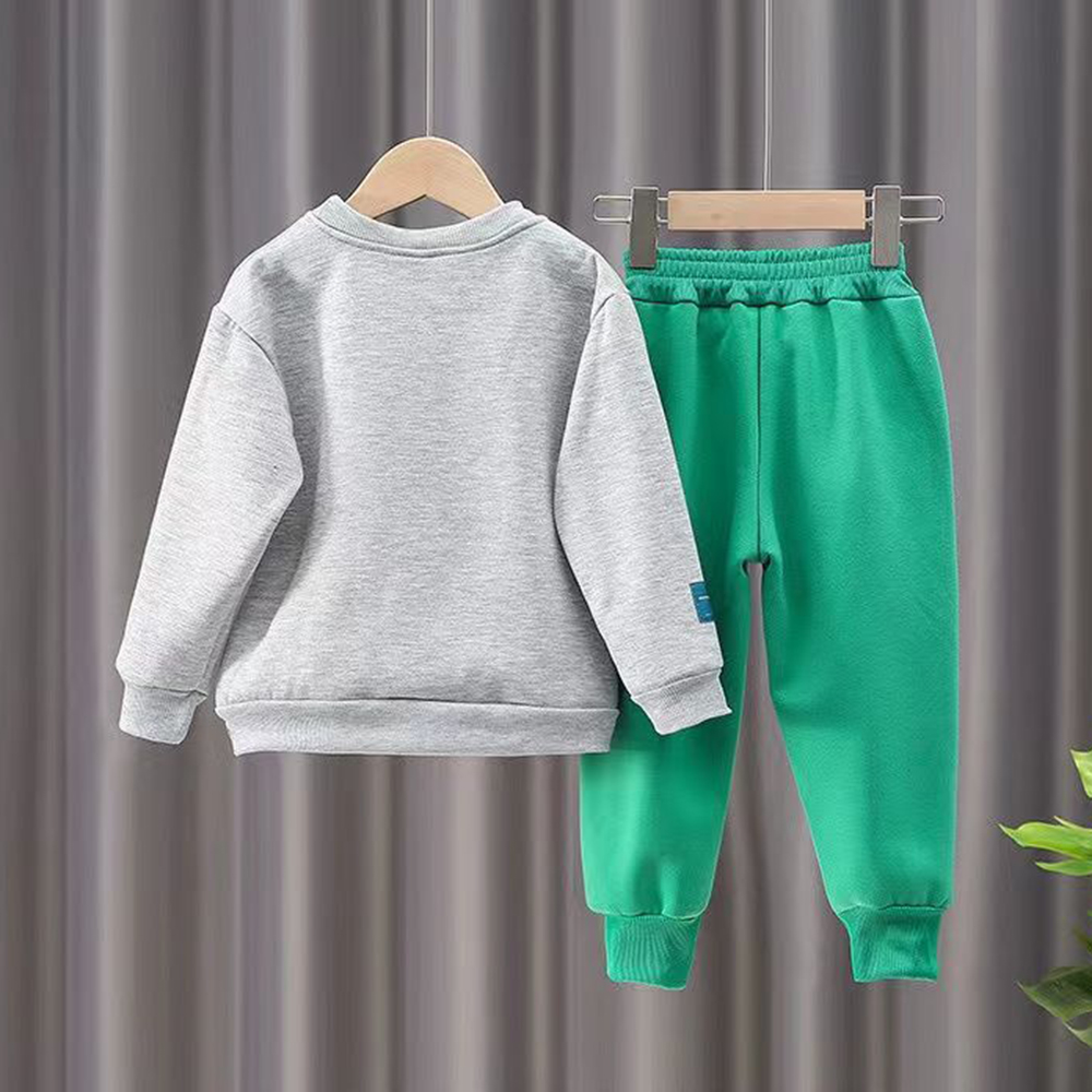 【18M-13Y】Unisex Casual Cartoon Bear Print Sweatshirt And Pants Set - 9204 【18M-13Y】Unisex Casual Cartoon Bear Print Sweatshirt And Pants Set - 9204
