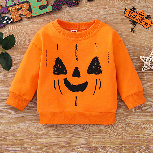 【12M-5Y】Unisex Cute Halloween Print Sweatshirt 【12M-5Y】Unisex Cute Halloween Print Sweatshirt