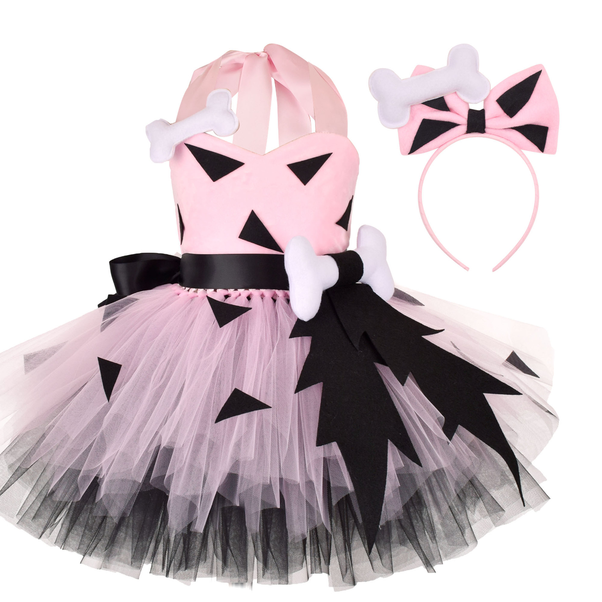 【12M-9Y】2-piece Girl Cute Halloween Layered Tulle Dress Set 【12M-9Y】2-piece Girl Cute Halloween Layered Tulle Dress Set