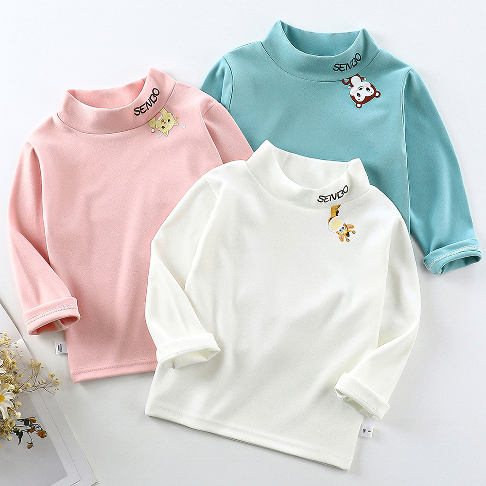【12M-10Y】Unisex Casual Keep Warm Cartoon Print Multicolor Long Sleeve T-shirt 【12M-10Y】Unisex Casual Keep Warm Cartoon Print Multicolor Long Sleeve T-shirt