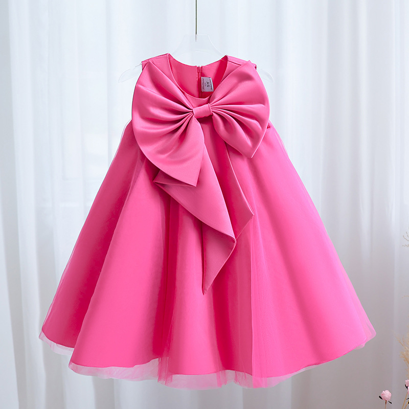 【2Y-8Y】Girl Elegant Solid Color Puffy Mesh Formal Dress 【2Y-8Y】Girl Elegant Solid Color Puffy Mesh Formal Dress