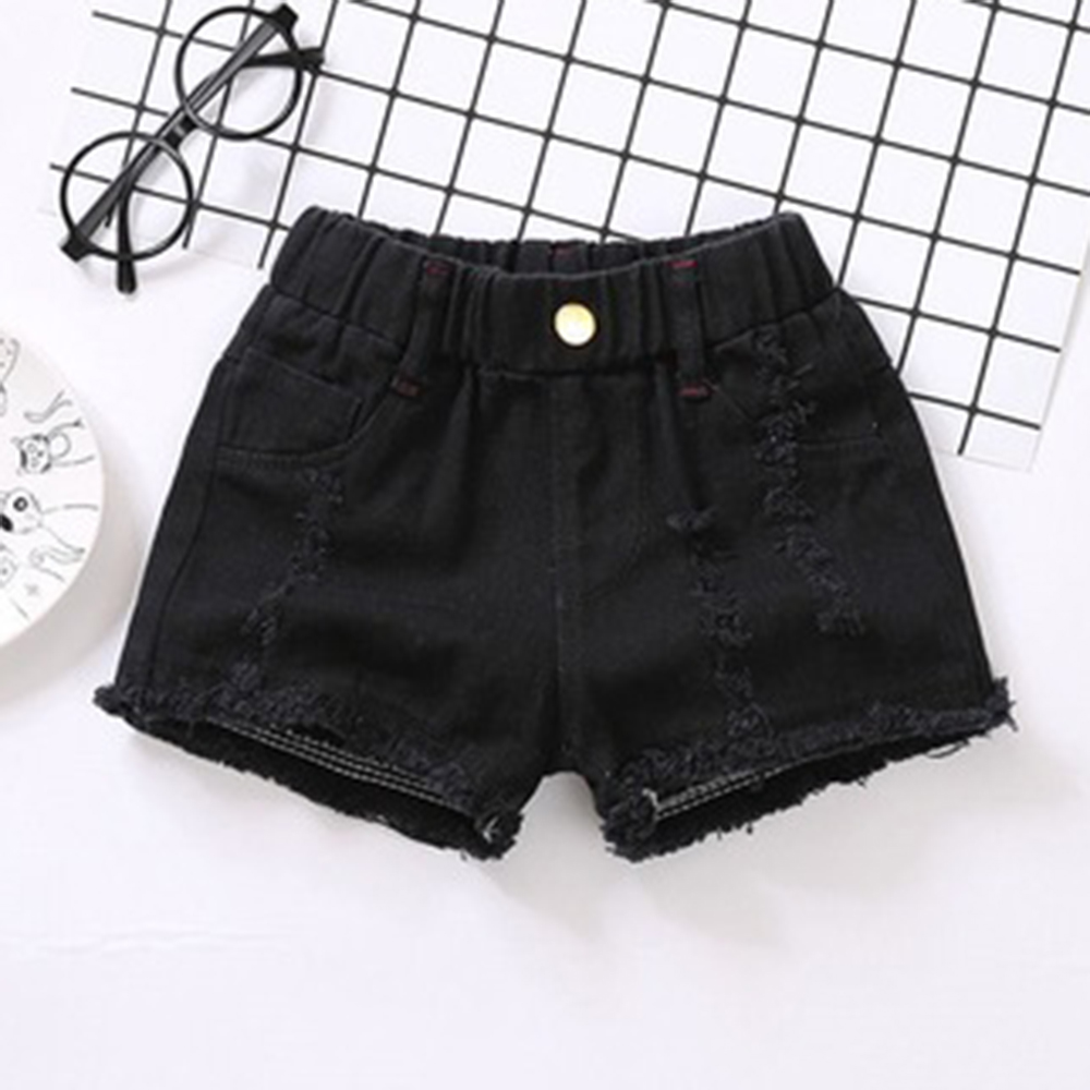 【18M-13Y】Girl Summer Casual Multicolor Ripped Washed Denim Shorts 【18M-13Y】Girl Summer Casual Multicolor Ripped Washed Denim Shorts
