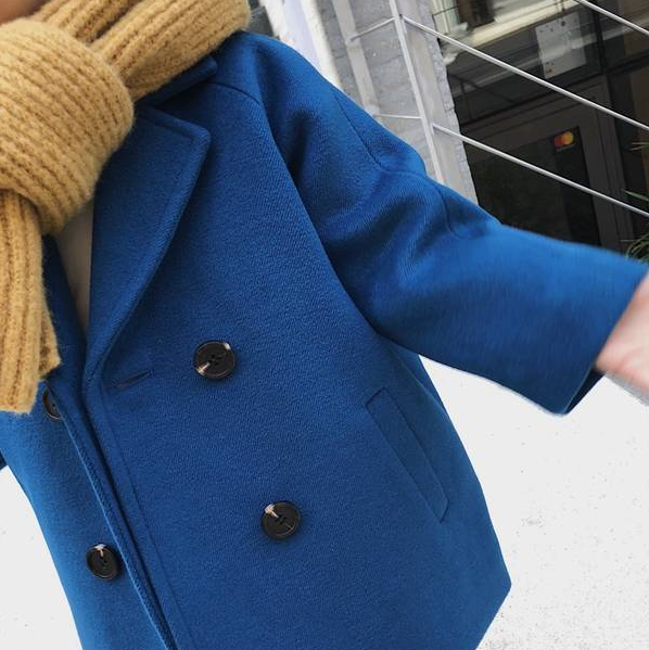 【18M-7Y】Kids Lapel Collar Double Breasted Coat - 4116