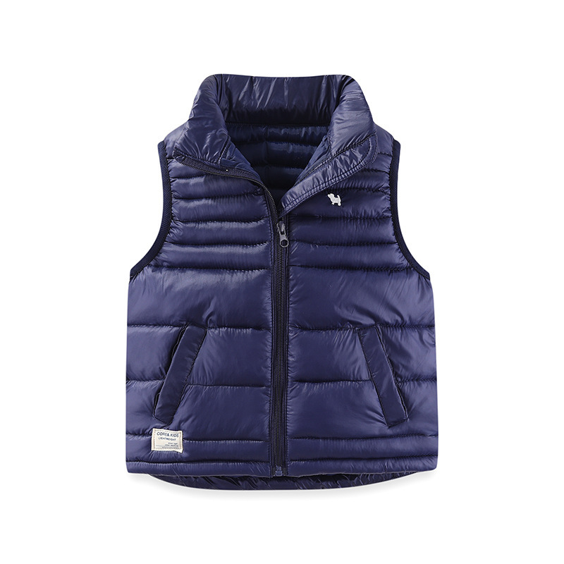 【3Y-10Y】Unisex Solid Color Quilted Cotton Keep Warm High Neck Vest Coat 【3Y-10Y】Unisex Solid Color Quilted Cotton Keep Warm High Neck Vest Coat