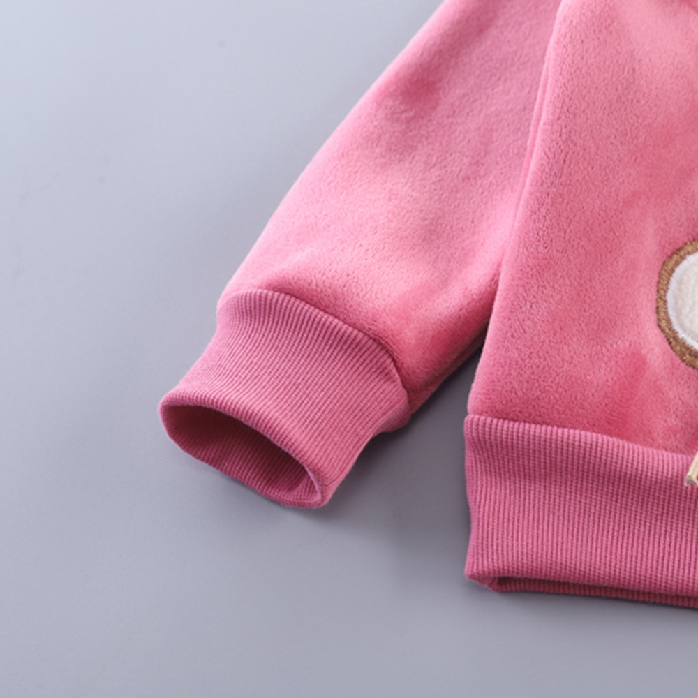 【12M-4Y】3-piece Unisex Cute Warm Monkey Embroidered Bowknot Round Neck Sweatshirt Hooded Vest Coat And Pants Set - 4450 【12M-4Y】3-piece Unisex Cute Warm Monkey Embroidered Bowknot Round Neck Sweatshirt Hooded Vest Coat And Pants Set - 4450