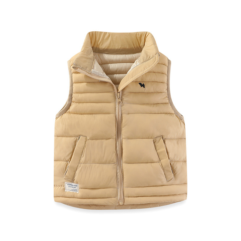 【3Y-10Y】Unisex Solid Color Quilted Cotton Keep Warm High Neck Vest Coat 【3Y-10Y】Unisex Solid Color Quilted Cotton Keep Warm High Neck Vest Coat