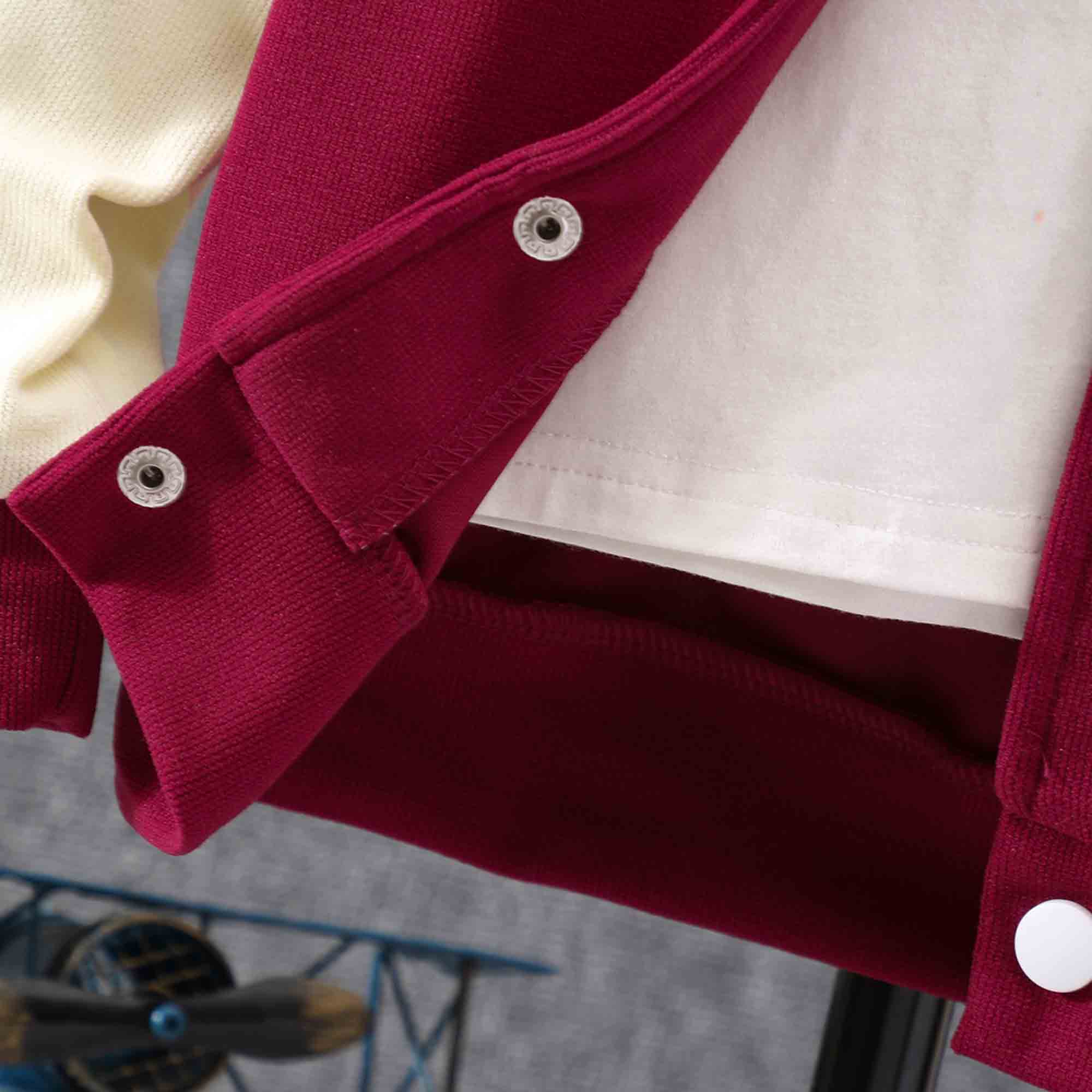 【18M-8Y】2-piece Unisex Letter Embroidered Colorblock Hooded Sports Coat And Pants Set - 34442 【18M-8Y】2-piece Unisex Letter Embroidered Colorblock Hooded Sports Coat And Pants Set - 34442