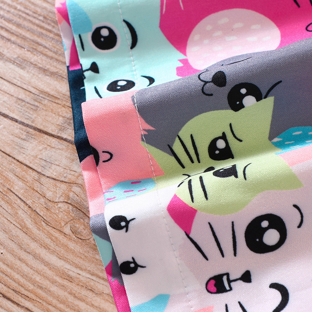 【18M-6Y】2-piece Girl Cute White Long Sleeve T-shirt And Colorful Cartoon Cat Print Suspender Dress Set - 34436 【18M-6Y】2-piece Girl Cute White Long Sleeve T-shirt And Colorful Cartoon Cat Print Suspender Dress Set - 34436