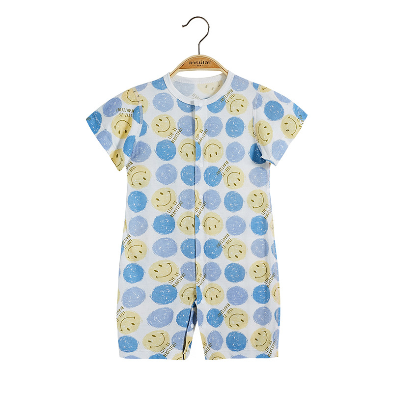 【3M-24M】Unisex Baby Onesies Soft Bamboo Antibacterial Cartoon Print Short Sleeve Romper 【3M-24M】Unisex Baby Onesies Soft Bamboo Antibacterial Cartoon Print Short Sleeve Romper