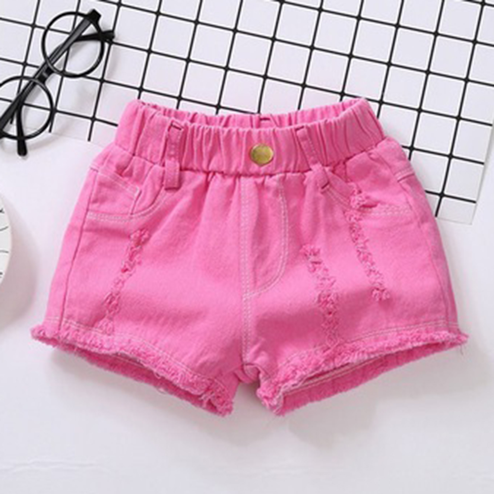 【18M-13Y】Girl Summer Casual Multicolor Ripped Washed Denim Shorts 【18M-13Y】Girl Summer Casual Multicolor Ripped Washed Denim Shorts