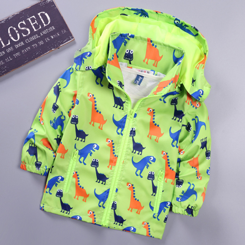 【2Y-6Y】Boy Casual Cartoon Dinosaur Print Hooded Jacket 【2Y-6Y】Boy Casual Cartoon Dinosaur Print Hooded Jacket