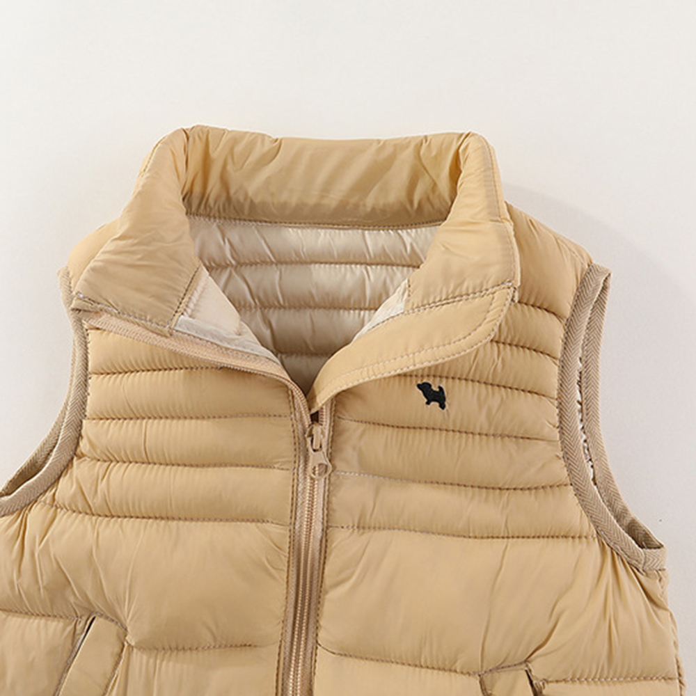 【3Y-10Y】Unisex Solid Color Quilted Cotton Keep Warm High Neck Vest Coat 【3Y-10Y】Unisex Solid Color Quilted Cotton Keep Warm High Neck Vest Coat