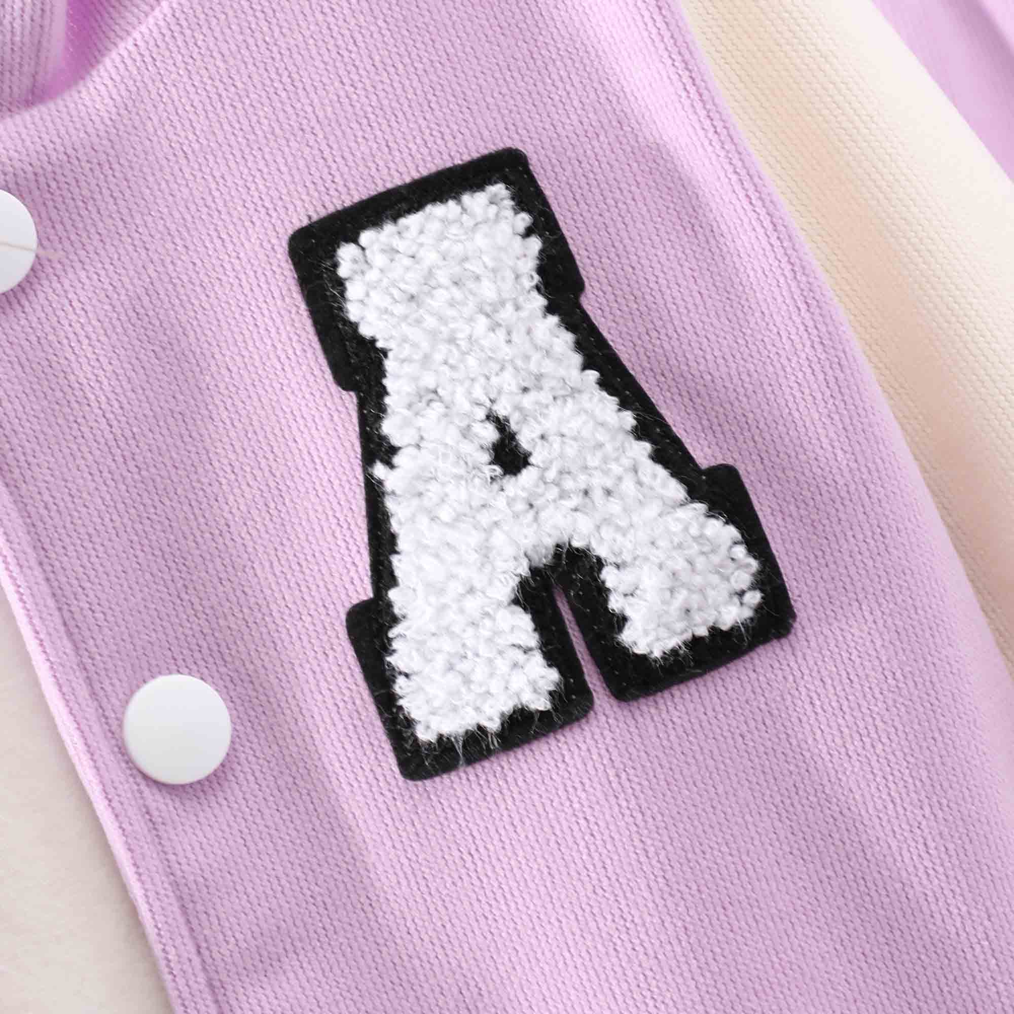 【18M-8Y】2-piece Unisex Letter Embroidered Colorblock Hooded Sports Coat And Pants Set - 34442 【18M-8Y】2-piece Unisex Letter Embroidered Colorblock Hooded Sports Coat And Pants Set - 34442