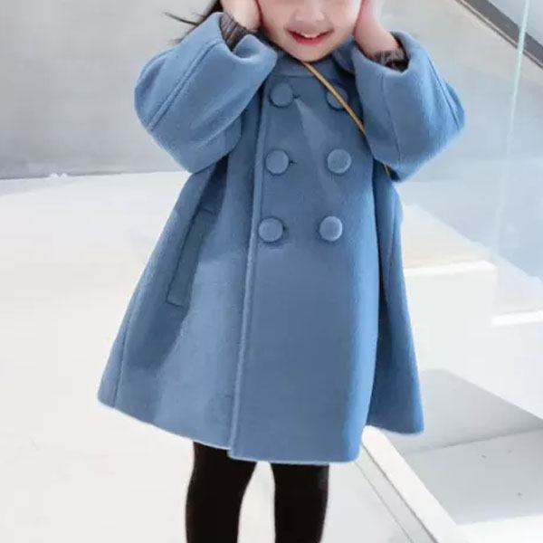 【18M-9Y】Girls Fashion Lapel Breasted Coat - 3171 【18M-9Y】Girls Fashion Lapel Breasted Coat - 3171