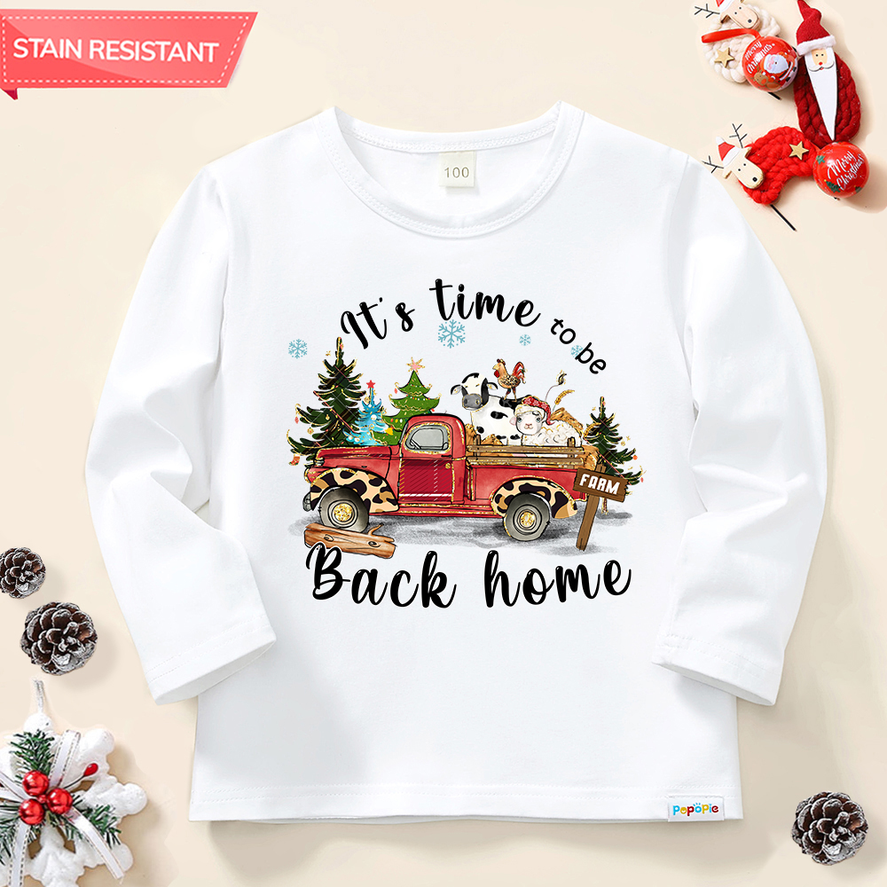 【12M-9Y】Unisex Kids Cotton Stain Resistant Christmas Print Long Sleeve Tee 【12M-9Y】Unisex Kids Cotton Stain Resistant Christmas Print Long Sleeve Tee