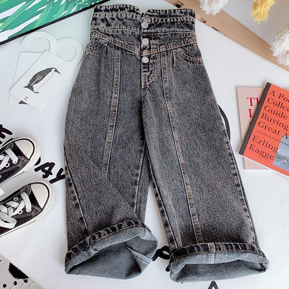 【2Y-13Y】Girls High Waist Jeans 【2Y-13Y】Girls High Waist Jeans