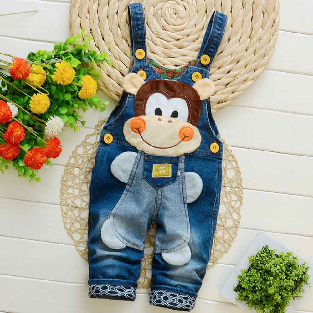 【9M-3Y】Unisex Kid Cartoon Denim Overalls 【9M-3Y】Unisex Kid Cartoon Denim Overalls