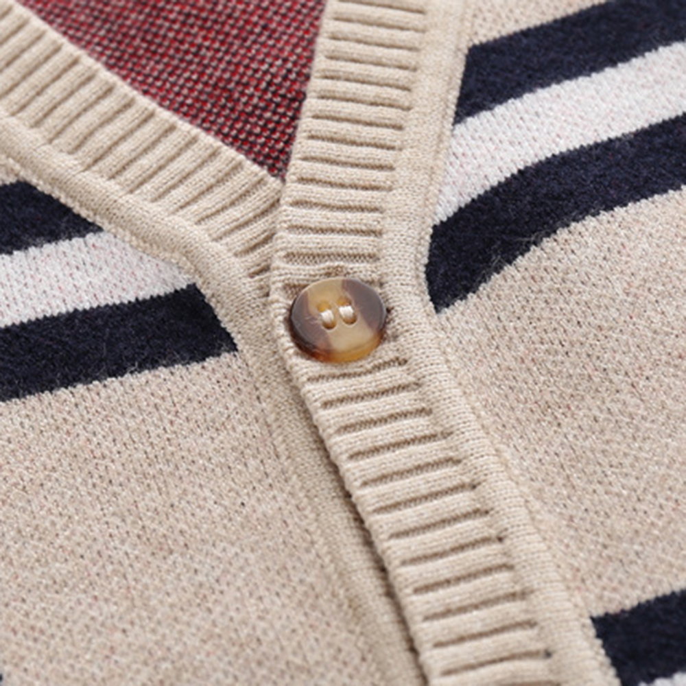 【2Y-9Y】Unisex Kids Plaid Long Sleeve Sweater Cardigan 【2Y-9Y】Unisex Kids Plaid Long Sleeve Sweater Cardigan