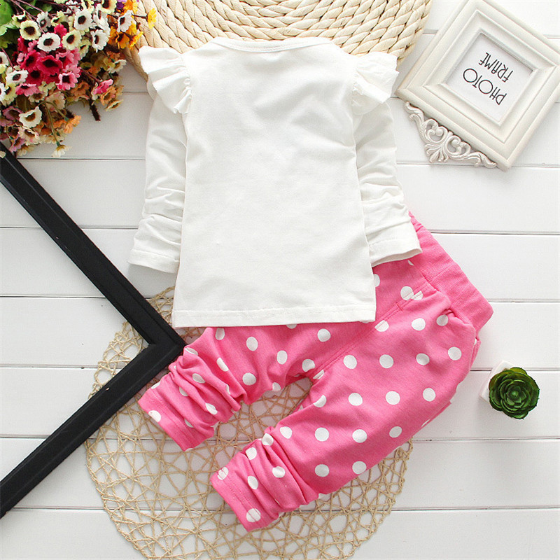 【9M-7Y】2-piece Girls Polka Dot Print Long-sleeved T-shirt And Pants Set - 34276 【9M-7Y】2-piece Girls Polka Dot Print Long-sleeved T-shirt And Pants Set - 34276