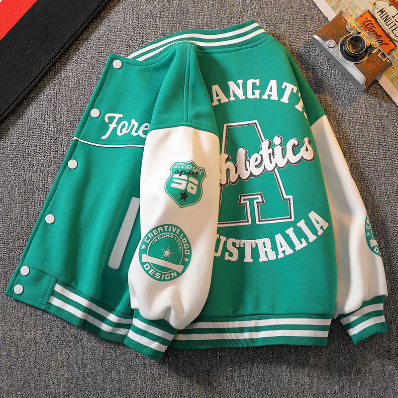 【3Y-12Y】Boys Letter Print Baseball Jacket - 4127 【3Y-12Y】Boys Letter Print Baseball Jacket - 4127