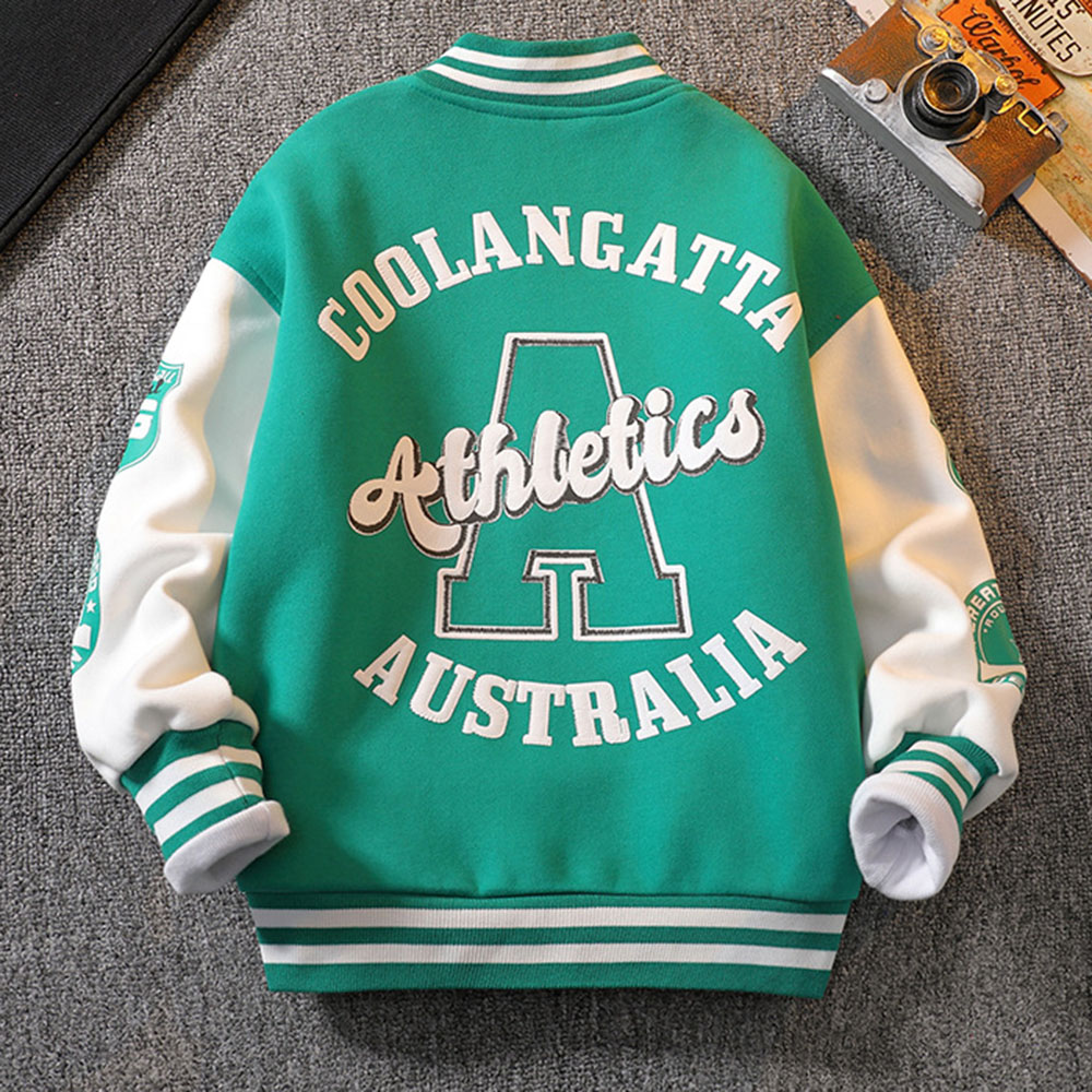 【3Y-12Y】Boys Letter Print Baseball Jacket - 4127 【3Y-12Y】Boys Letter Print Baseball Jacket - 4127