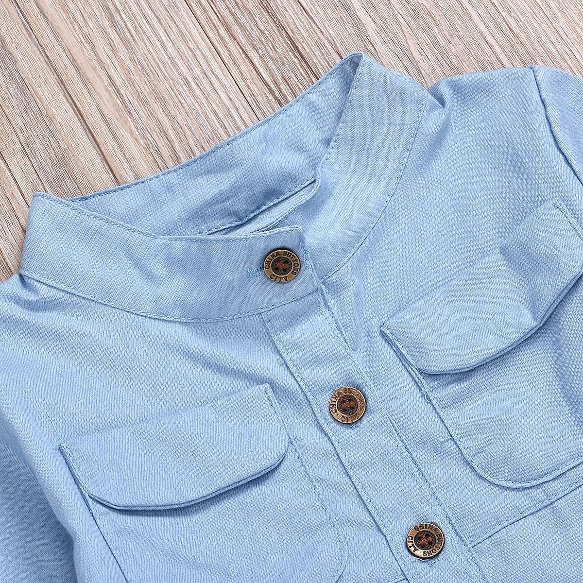 【3Y-12Y】Girls Denim Long Sleeve Shirt 【3Y-12Y】Girls Denim Long Sleeve Shirt