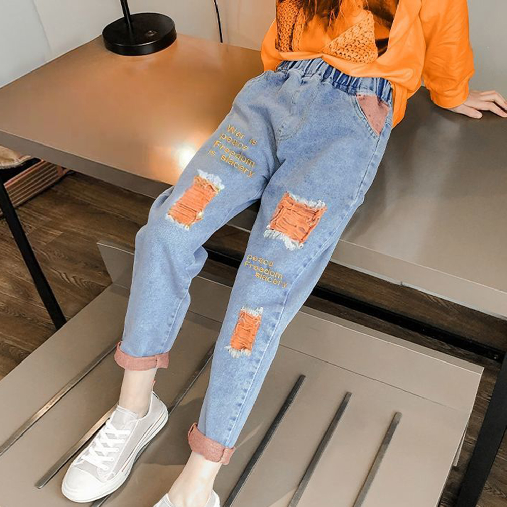 【2Y-11Y】Girl Fashion Blue Jeans - 3211 【2Y-11Y】Girl Fashion Blue Jeans - 3211