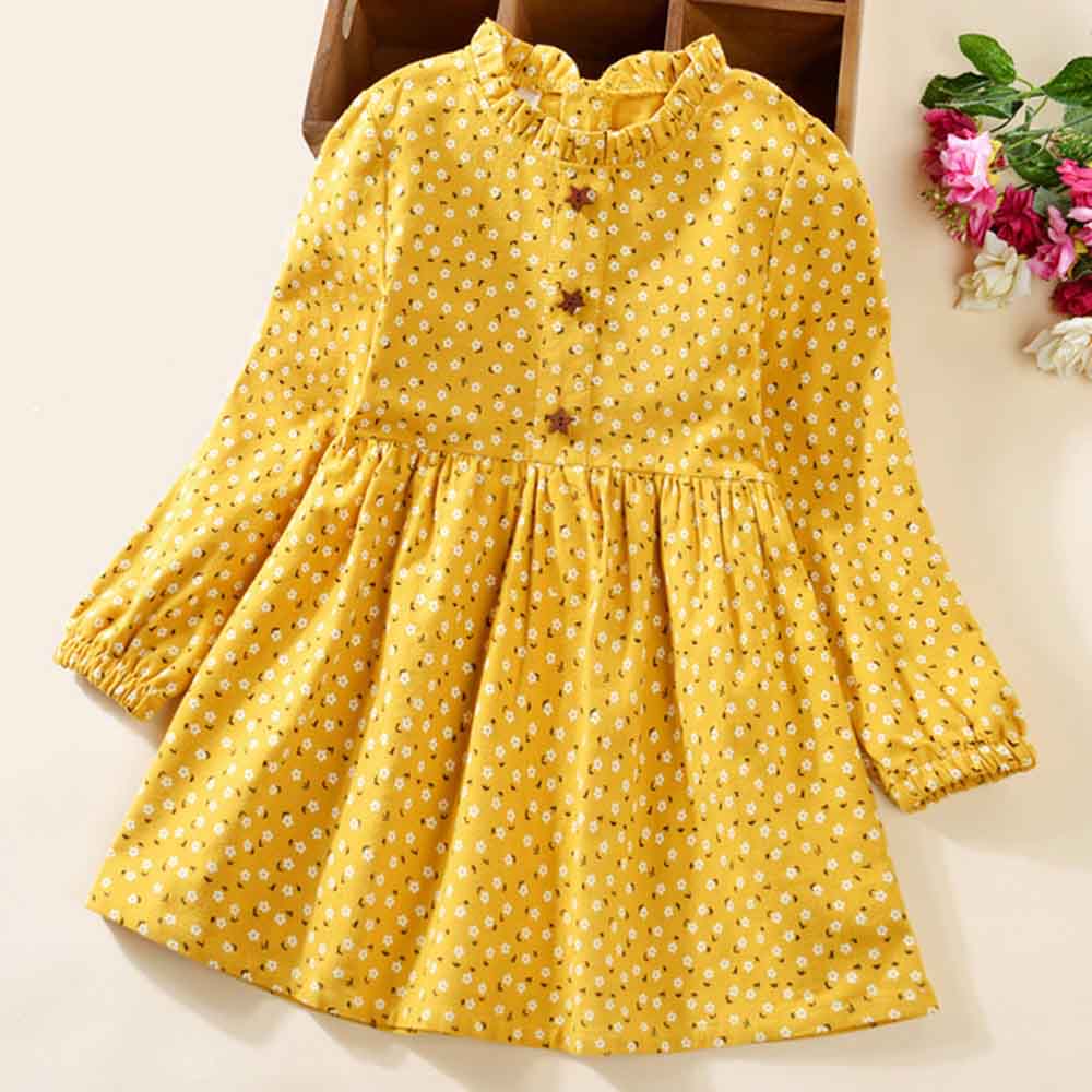 【2Y-9Y】Girls Floral Long Sleeve Dress - 3403 【2Y-9Y】Girls Floral Long Sleeve Dress - 3403