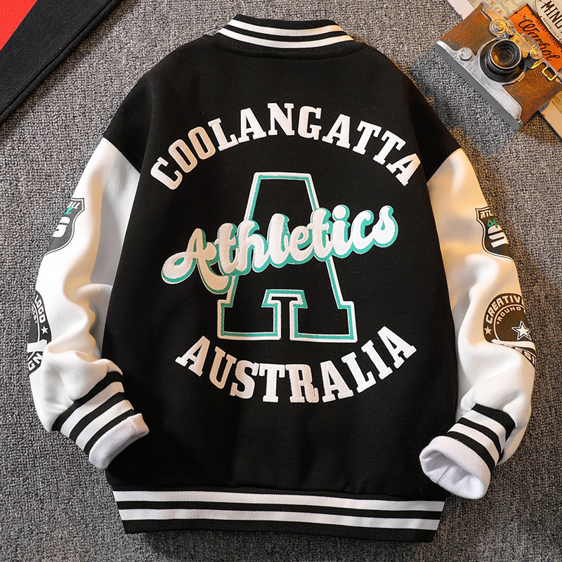 【3Y-12Y】Boys Letter Print Baseball Jacket - 4127 【3Y-12Y】Boys Letter Print Baseball Jacket - 4127