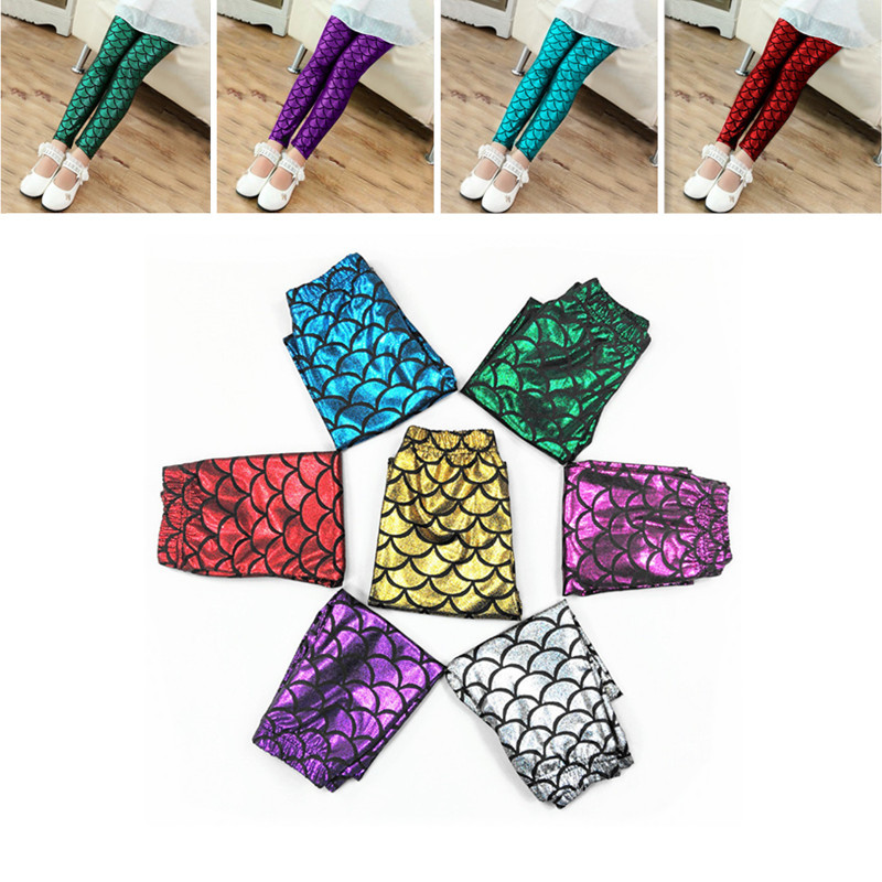 【2Y-11Y】Girls Multicolor Mermaid Leggings 【2Y-11Y】Girls Multicolor Mermaid Leggings