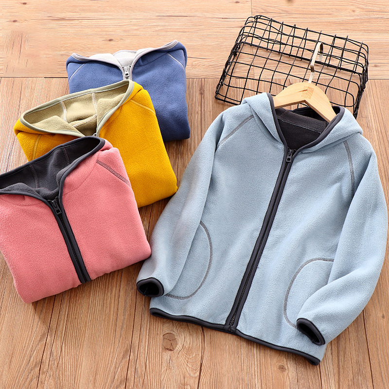 【2Y-10Y】Unisex Kids Multicolor Thick Fleece Hooded Jacket 【2Y-10Y】Unisex Kids Multicolor Thick Fleece Hooded Jacket