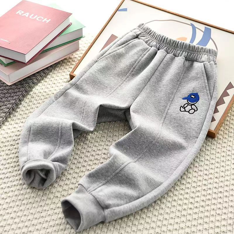 【3Y-12Y】2-piece Boys Bear Embroidery Long-sleeved Sweatshirt And Pants Set - 4446 【3Y-12Y】2-piece Boys Bear Embroidery Long-sleeved Sweatshirt And Pants Set - 4446